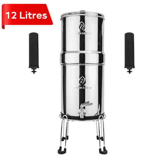 Gravity Water Filter System - 12 L Capacity With Stand - EuroGuard Filter